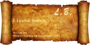 Liszka Bence névjegykártya